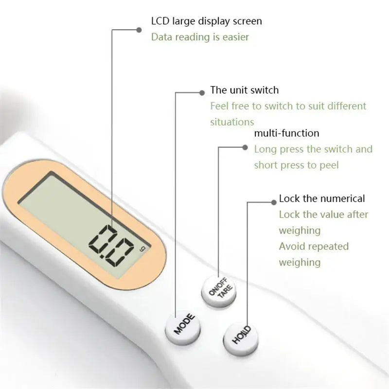 1 cuillère de mesure numérique LCD réglable, balance de cuisine, cuillère de mesure électronique, balance de poudre de café, balance de cuisson